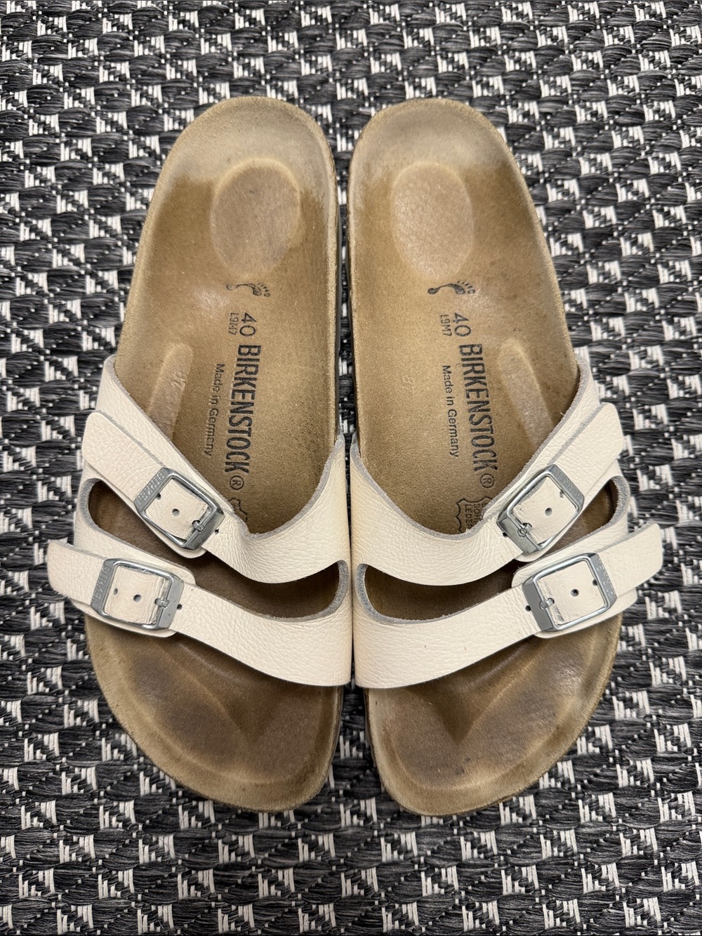 Birkenstock Ibiza White Double Buckle Sandals